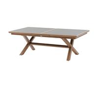 Hespéride - Table de Jardin Extensible Axiome Graphite/Miel - 10 Places - Aluminium Traité Epoxy Antirouille - Meuble d'Extérieur à Rallonge Automatique