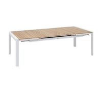 Hespéride - Table de Jardin Extensible Paradize Blanc - 12 Places - Aluminium Antirouille Acacia - Meuble d'Extérieur à Rallonge Automatique