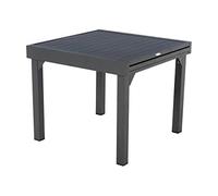 Hespéride - Table de Jardin Extensible Piazza Gris Graphite - 8 Places - Aluminium Antirouille - Meuble d'Extérieur à Rallonge Coulissante