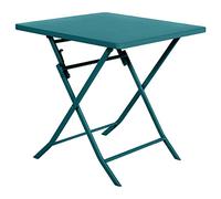 Hespéride Table de jardin pliante carrée "Greensboro" bleu canard 2 places acier traité époxy