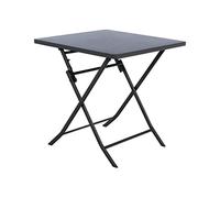 Hespéride Table de jardin Greensboro carrée pliante 70 x 70 cm 2 personnes acier époxy – Graphite