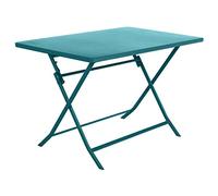 Hespéride - Table de Jardin Pliante Rectangle Greensboro 4 Places Bleu Canard - Acier Antirouille Renforcé - Mobilier pour Jardin, Balcon, Terrasse