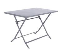 Hespéride Table de jardin pliante Greensboro - 4 pers. - Acier traité époxy - Gris quartz