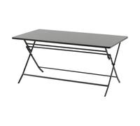 HESPERIDE - Table de Jardin Pliante Rectangle Greensboro 6 Places Gris Graphite - Acier Antirouille Renforcé - Mobilier pour Jardin, Balcon, Terrasse