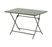 Table de jardin pliante rectangulaire ""Greensboro"" vert laurier 4 places en acier - Hespéride