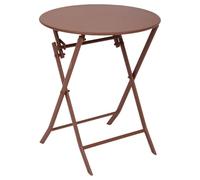 HESPERIDE - Table de Jardin Pliante Ronde Greensboro 2 Places Acajou - Acier Antirouille Renforcé - Mobilier pour Jardin, Balcon, Terrasse