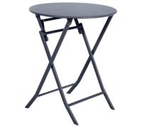 Hespéride - Table de Jardin Pliante Ronde Greensboro Gris Graphite - 2 Places - Acier Traité Epoxy Traitement Antirouille Renforcé