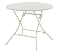 Hespéride - Table de Jardin Pliante Ronde Greensboro Gris Graphite - 4 Places - Acier Traité Epoxy Traitement Antirouille Renforcé
