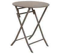 Hespéride - Table de Jardin Pliante Ronde Greensboro Marron Tonka - 2 Places - Acier Traité Epoxy Traitement Antirouille Renforcé
