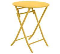 Hespéride - Table de Jardin Pliante Ronde Greensboro Moutarde - 2 Places - Acier Traité Epoxy Traitement Antirouille Renforcé