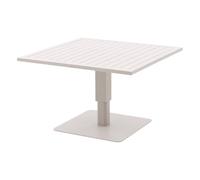Table de jardin relevable carrée ""Salimia"" avoine 110 x 110 x 69cm en aluminium - Hespéride - Unique