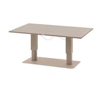 Hespéride - Table de Jardin relevable rectangulaire salimia Argile et Lin 150 x 80 x 69cm en Aluminium
