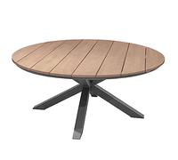 Hespéride - Table de Jardin Ronde Oriengo Gris Graphite - 8 Places - Aluminium Antirouille Acacia - Mobilier d'Extérieur pour Terrasse Balcon Patio