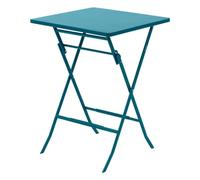 Hespéride - Table Haute de Jardin Pliante Greensboro Bleu Canard - 2 Places - Acier Traité Epoxy Traitement Antirouille Renforcé