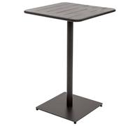 Table haute de jardin ""Phuket"" graphite 2 places en acier traité époxy - Hespéride