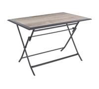 Hespéride Table de jardin pliante Azua 4 places rectangulaire aluminium époxy antirouille gris fumé