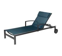 Hespéride - Transat Ocala en aluminium avec roues - Bleu canard et Graphite - Ocala