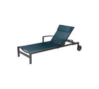 Hespéride - Transat Ocala en aluminium avec roues - Bleu canard et Graphite - Ocala