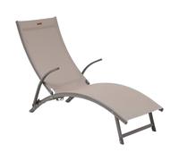Hespéride - Transat Samba Noisette 175 x 59 cm, Aluminium Anti Corrosion, Pliable, Inclinable - Bain de Soleil pour Jardin, Terrasse