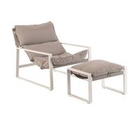 Hesperides Fauteuil relax de jardin LAMBINIO Blanc & Gris clair