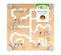 Hess 14811 Planche de motricité en Bois avec 20 Boules Mobiles pour bébé à partir de 12 Mois Fait à la Main Naturel Env. 27 x 6,5 x 27 cm