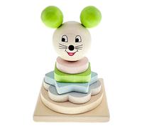 Hess 14968 Jouet en Bois empilable avec disques de différentes Formes Nature Série Pomme Vert Pomme pour Tout-Petits à partir de 18 Mois à emboîter, empiler et Trier