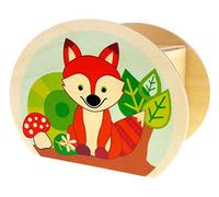 Hess 15216 Tirelire en Bois avec clés, Animaux forestiers, Chouette, hérisson et Renard Cadeau pour Les Enfants d'anniversaire, env. 11,5 x 8,5 x 6,5 cm, Multicolore