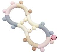 Hess Holzspielzeug 11105 - Hochet moteur en bois en forme de huit, série Nature en rose, avec pièces mobiles, à partir de 6 mois, fait main, pour des exercices de préhension et de joyeux hochet.
