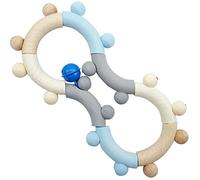 Hess Holzspielzeug 11106 - Hochet moteur en bois en forme de huit, série Nature en bleu, avec des pièces mobiles, à partir de 6 mois, fait à la main