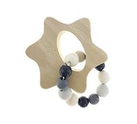 Hess Holzspielzeug 11111 - Jouet de préhension en bois avec petite chaîne à boules, canard de la série Nature en rose, pour les bébés à partir de 6 mois, fabriqué à la main