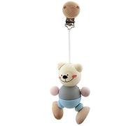 Hess Holzspielzeug 12815 - Pendentif en bois, ours de la série Nature, pour les bébés à partir de 3 mois, fait à la main, avec clip de sécurité, pour les poussettes et les sièges auto pour bébés.