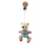 Hess Holzspielzeug 12815 - Pendentif en Bois, Ours de la série Nature, pour Les bébés à partir de 3 Mois, Fait à la Main, avec Clip de sécurité, pour Les poussettes et Les sièges Auto pour bébés.