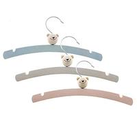 Hess Holzspielzeug 13361 Lot de 6 cintres en Bois pour vêtements de bébé Motif Teddy Env. 26 x 12 cm Multicolore