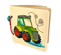 Hess Holzspielzeug 14314 - Livre d'images en Bois, Motif Voiture, Fait Main, Convient aux Enfants à partir de 6 Mois