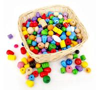 Hess Holzspielzeug 14344 - Mélange de Bricolage, Petites pièces, mélange de Perles en Bois pour bricoler et décorer