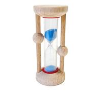 Hess Holzspielzeug 14594 Sablier de brossage des dents en bois naturel fait à la main 3,5 x 3,5 x 8 cm