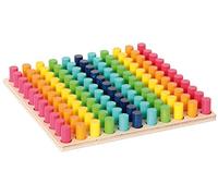 Hess Holzspielzeug 14866 - Jeu à enficher de couleur en bois avec 121 enfichages dont 6 modèles à enficher, pour les enfants à partir de 3 ans, fait à la main