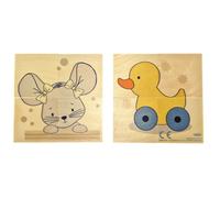 Hess Holzspielzeug 14983 - Puzzle en Bois de 24 pièces, série Ella & Emil, Jeu éducatif Artisanal pour Enfants