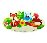 Hess Holzspielzeug 15440 Plaque de porte en bois Motif animaux de la forêt Env. 20 x 10 cm