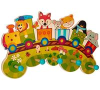 Hess Holzspielzeug 30296 Portemanteau en bois avec 5 crochets pour enfant Fait main 37 x 23 x 6,5 cm Multicolore Hess_30296
