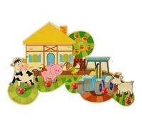 Hess Holzspielzeug 30304 - Porte-manteaux en bois, série agricole, avec 5 crochets, pour enfants, fait main, pour attirer l'attention dans la chambre et le couloir de chaque enfant
