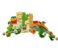 Hess Holzspielzeug 30348 Lama Porte-manteau en bois avec 5 crochets pour enfant Fait main 35 x 21 x 6,5 cm