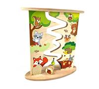 Hess Holzspielzeug 31130 - Piste à roulettes en Bois, Motif Ferme et Renard, Fait Main, démontable, Convient aux Enfants à partir de 12 Mois