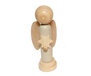 Hess Holzspielzeug 40042 Figurine d'ange en Bois avec cœur Peint en Blanc, env. 12 cm, fabriquée dans Les Monts Métallifères, comme idée Cadeau, décoration et pour Les Amoureux des Anges