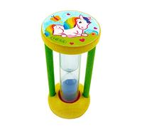 Hess Holzspielzeug Sablier de Brossage des Dents en Bois pour Enfant Fait Main, Motif licorne, Multicolore, 3,5 x 3,5 x 8 cm, 1 Unité