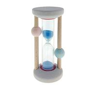 Hess Horloge Brosse à Dents en Bois, pour Enfants, Sablier avec Sable Coloré, pour Usage Quotidien Lors du Brossage des Dents, Nature Rose/Bleu
