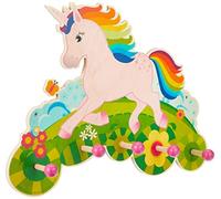 Hess Jouet en Bois Porte-manteau en Bois, Licorne Multicolore 40 x 25 x 8 cm
