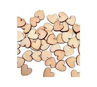Hess since 1990 Hess Holzspielzeug 25113-Décoration à saupoudrer ou décoration de Table, Motif cœur, Sachet, 15 mm, pour décorer, bricoler ou Peindre, Bouleau, Couleurs du Bois, env. 15 g