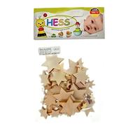 Hess since 1990 Hess Holzspielzeug 25123-Décoration à saupoudrer ou décoration de table, motif Noël, env. 15 g en sachet, 3cm, pour décorer, bricoler ou peindre, couleurs du bois
