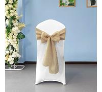 Hessain Lot de 10 rubans de chaise rustiques en toile de jute vintage pour mariage, décoration de fête, chemin de table de mariage vintage shabby chic avec bords cousus pour loisirs créatifs, 22 cm x